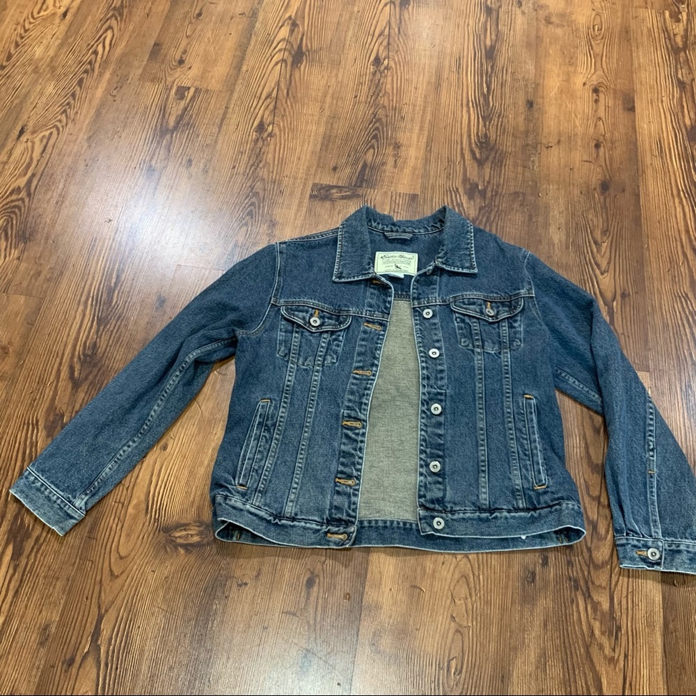 Eddie Bauer 100% cotton Denim Jacket Womens size M Utility, Spring, Casual